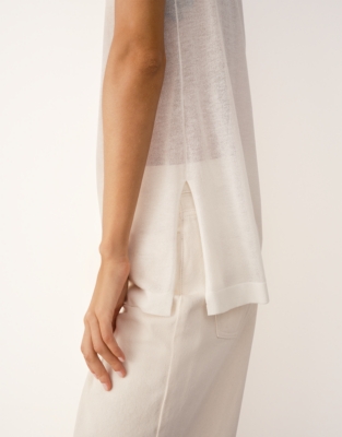 Transparent Knit Vest with Viscose