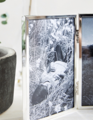 Triple Aperture Hinged Fine Silver Photo Frame – 4x6”