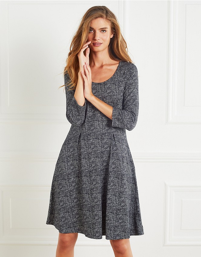 Tweed Print Dress | Clothing Sale | The White Company UK