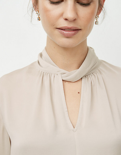 Twist-Neck Blouse with Sleeves | Clothing Sale | The White Company UK