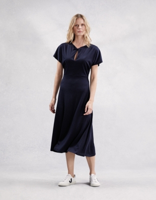 Twist Neck Midi Dress Clothing Sale The White Company UK