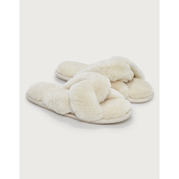 Twist-Strap Sheepskin Slider Slippers | Slippers, Socks & Sleep Accessories | The  White Company