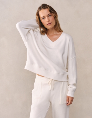 Ultimate Double V-Neck Sweatshirt - Ivory
