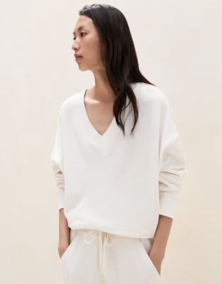 Ultimate Double V-Neck Sweatshirt - Ivory