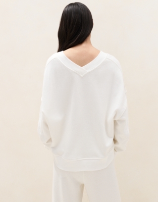 Ultimate Double V-Neck Sweatshirt - Ivory