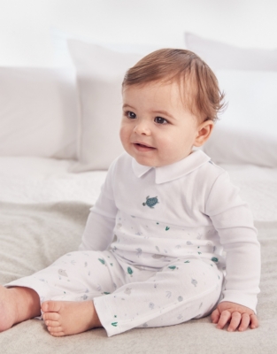 UnderTheSea Collared Sleepsuit Baby Sleepwear The White Company US