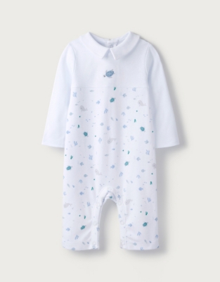 UnderTheSea Collared Sleepsuit Baby Sleepwear The White Company US