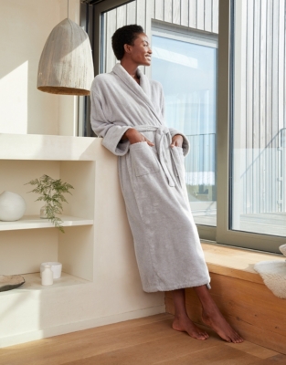 Unisex Cotton Classic Robe Robes The White Company US