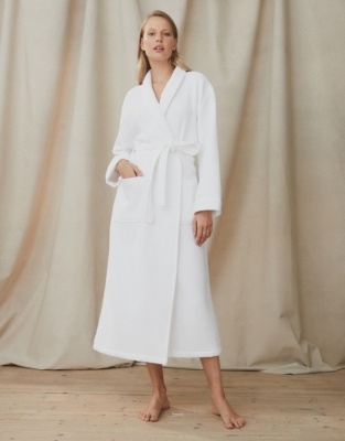 Unisex Cotton Waffle Double Faced Robe Robes & Dressing Gowns The White Company UK