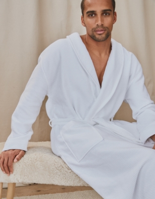 mens cotton waffle robe