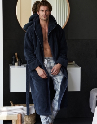 White company mens dressing gown sales