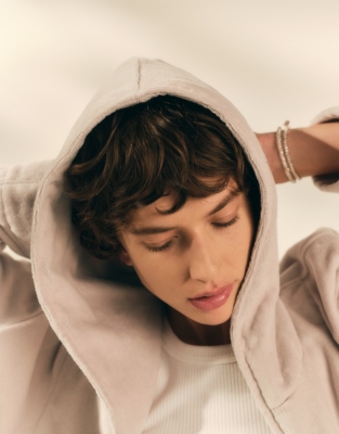 Unisex Hooded Organic Cotton Velour Robe