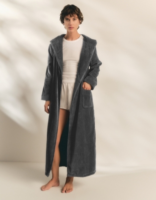 Unisex Hooded Organic Cotton Velour Robe