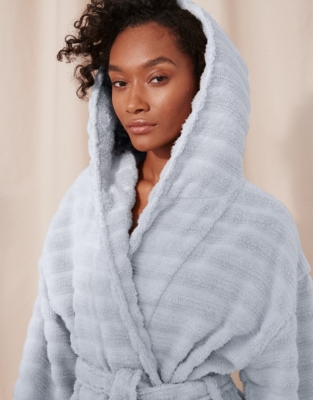 Unisex Hooded Ribbed Hydrocotton Robe Robes & Dressing Gowns The