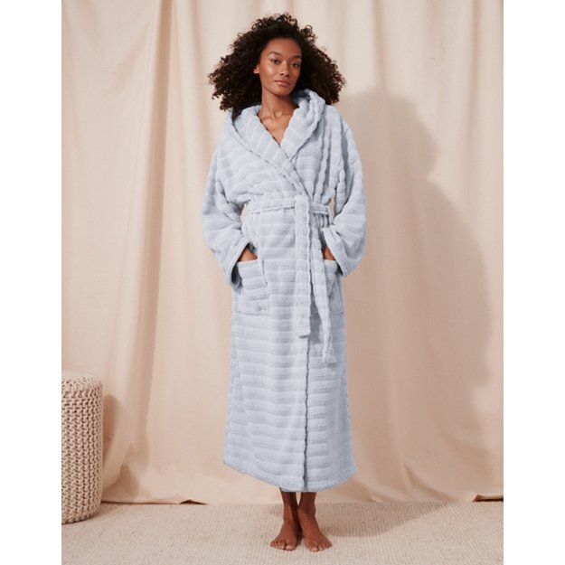 Unisex Hooded Ribbed Hydrocotton Robe | Robes & Dressing Gowns | The ...