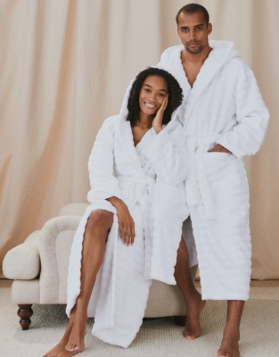 Unisex Hooded Ribbed Hydrocotton Robe Robes Dressing Gowns