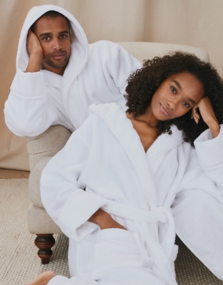 white company baby bathrobe