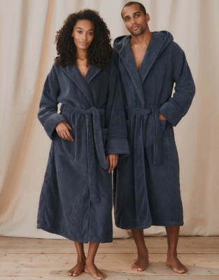unisex hooded ribbed hydrocotton robe