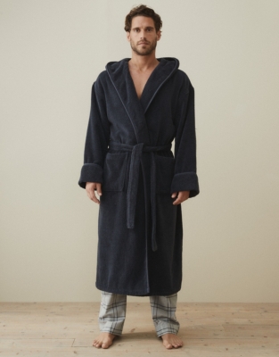 unisex hooded ribbed hydrocotton robe