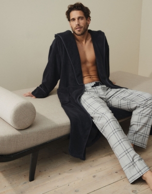 unisex hooded ribbed hydrocotton robe