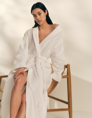 Unisex Organic Cotton Double Faced Waffle Robe
