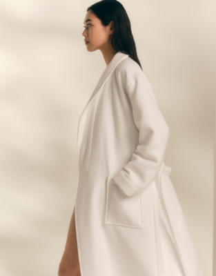 Unisex Organic Cotton Double Faced Waffle Robe