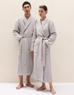 Unisex Organic Cotton Double Faced Waffle Robe