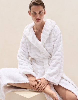 Unisex Organic Cotton Hooded Ribbed Hydrocotton Robe