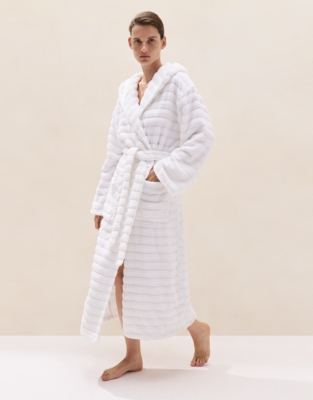 Unisex Organic Cotton Hooded Ribbed Hydrocotton Robe