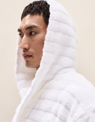 Unisex Organic Cotton Hooded Ribbed Hydrocotton Robe