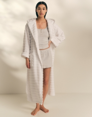 Unisex Organic Cotton Hooded Ribbed Hydrocotton Robe