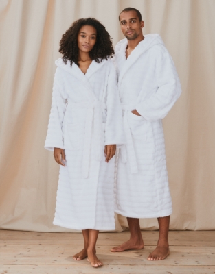 Unisex Organic Cotton Hooded Ribbed Hydrocotton Robe