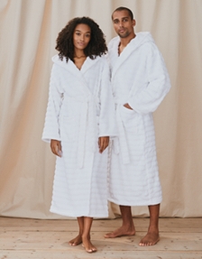 Unisex Organic Cotton Hooded Ribbed Hydrocotton Robe