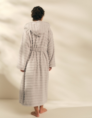 Unisex Organic Cotton Hooded Ribbed Hydrocotton Robe