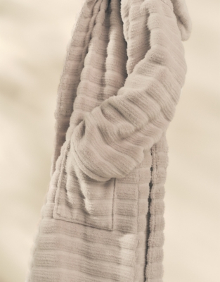 Unisex Organic Cotton Hooded Ribbed Hydrocotton Robe