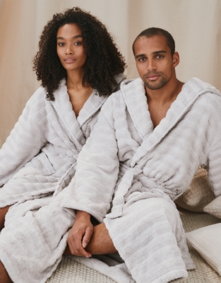 Unisex Organic Cotton Hooded Ribbed Hydrocotton Robe | Robes & Dres...