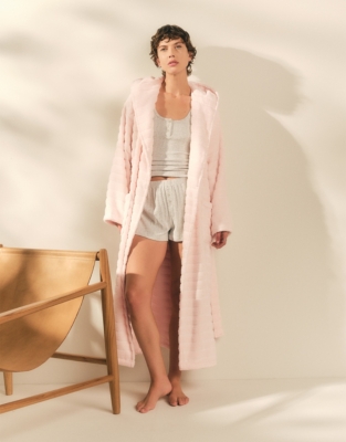 Unisex Organic Cotton Hooded Ribbed Hydrocotton Robe