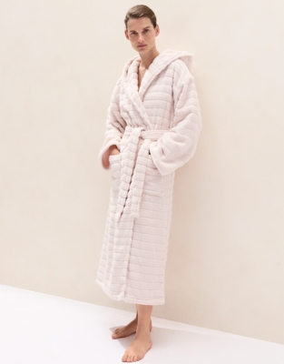 Unisex Organic Cotton Hooded Ribbed Hydrocotton Robe