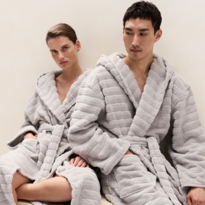 Unisex Organic Cotton Hooded Ribbed Hydrocotton Robe