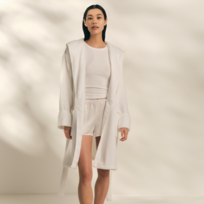Unisex Organic Cotton Short Hydrocotton Hooded Robe