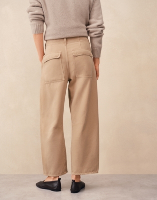 Utility Barrel Leg Trousers - Wheat Dust