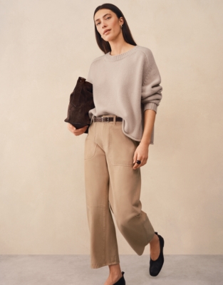 Utility Barrel Leg Trousers - Wheat Dust