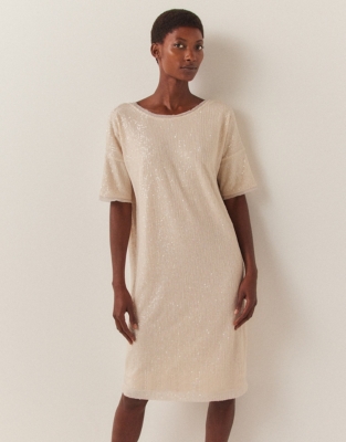 V-Back Sequin Dress