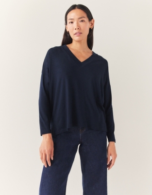 V-Neck Batwing Jersey Top