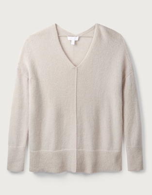 V-Neck Jumper with Alpaca | Clothing Sale | The White Company UK