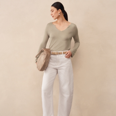 V Neck Knitted Tunic with Modal