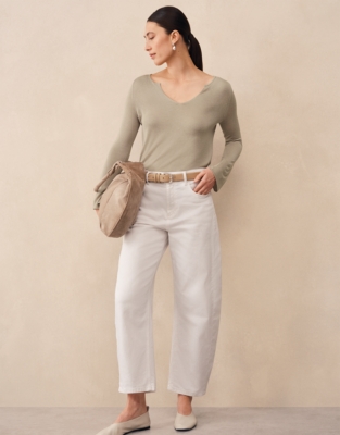 V Neck Knitted Tunic with Modal