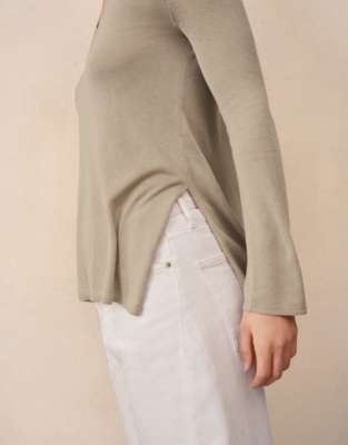 V Neck Knitted Tunic with Modal