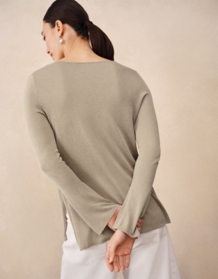 V Neck Knitted Tunic with Modal