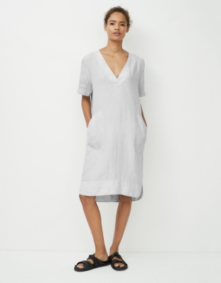 V-Neck Linen Dress | Clothing Sale | The White Company UK